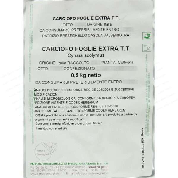 Carciofo foglie extra Taglio Tisana 500g
